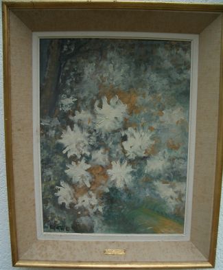 Bild Gemälde - Blanc - Blumenstilleben - impressionistisch