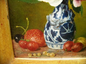 Bild Gemälde - Hans Bachmann - Stilleben mit Rosen und Früchten