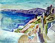 Bild Gemälde - Heymo Bach - Mediterane Ortschaft am Meer