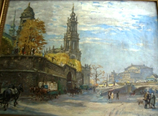 Bild Gemälde - Fritz Beckert - Die Brühlsche Terasse, Dresden
