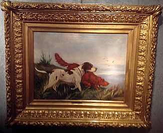 Bild Gemälde - Carl Friedrich Deiker - Zwei Jagdhunde