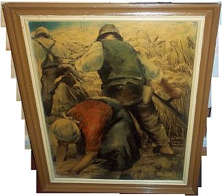 Bild Gemälde - Karl Euler - Ernte zwei Männer mit Sensen