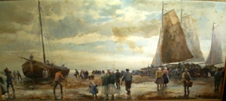 Bild Gemälde - Friedrich Adolf Hornemann - Reicher Fang an der holländischen Küste