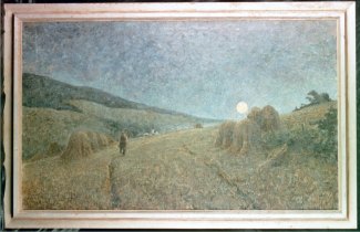 Bild Gemälde Gustav Iller Mondaufgang bei Bad Salzschlirf