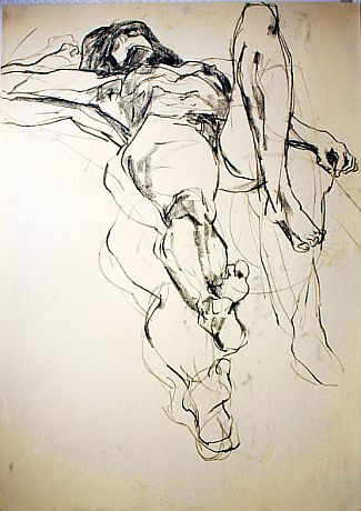 Bild Gemälde - Kim Jung Im - Liegender Akt - linkes Bein angewinkelt