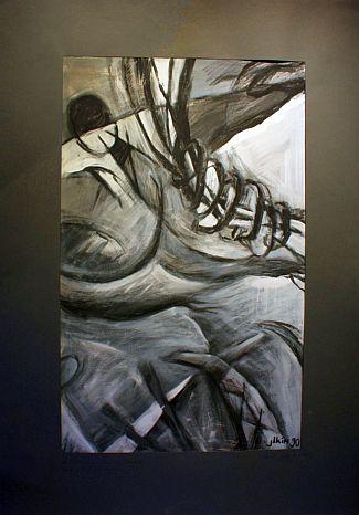 Bild Gemälde - Kim Jung Im - schwarz und weiss - abstrakt