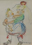 Bild Gemälde - Henner Knauf - Schwälmerin mit Baby