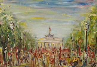 Bild Gemälde, K.O., Brandenburger Tor - Vor der Demonstration