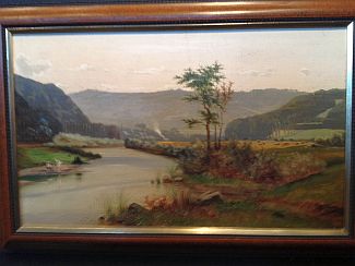 Bild Gemälde - Lankow Louis - Die Lahn - wohl südlich Marburg