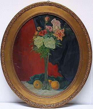 Bild Gemälde - Karl Lenz - Gladenbacher Rosen im Oval