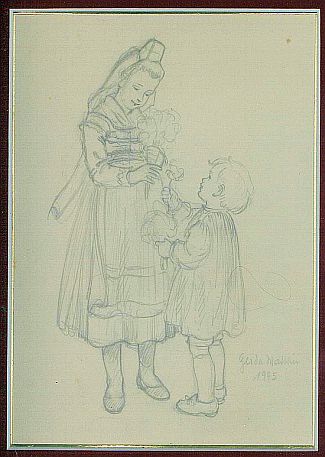 Bild Gemälde - Gerda-Luise Matthei-Schmidt - Zwei Bauernkinder