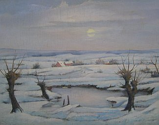 Bild Gemälde - Karl Mons - Winter in der Schwalm