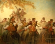 Bild Gemälde Karl Mons Tanz unter der Linde