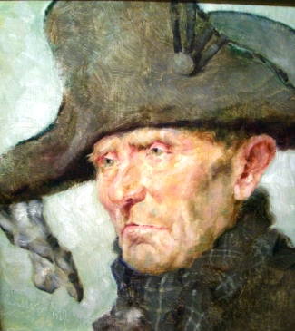 Bild Gemälde - Karl Mons - Schwälmer mit Dreimaster und Schal