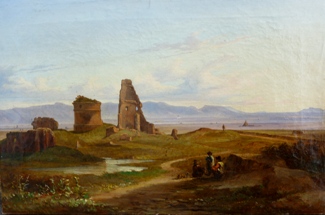 Bild Gemälde - John Newbott - Ruinenlandschaft