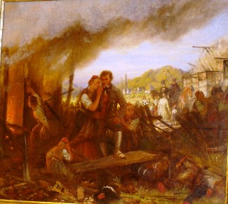 Bild Gemälde - Adolf Northen - Brand in der Schwalm