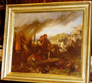 Bild Gemälde - Adolf Northen - Brand in der Schwalm
