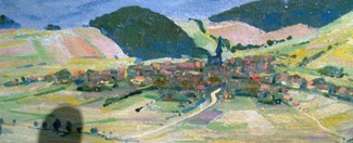 Bild Gemälde - Hermann Pfennig - Dorf bei Kassel