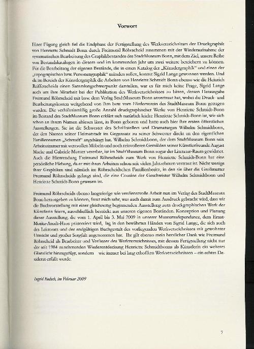 Schmidt Bonn - Werkverzeichnis der Druckgrafik