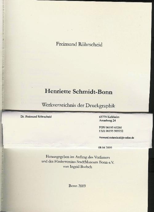 Schmidt Bonn - Werkverzeichnis der Druckgrafik