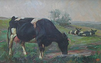 Bild Gemälde - Heinrich Schütz - Deutsche Kühe