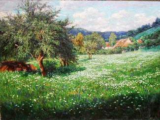 Bild Gemälde - Wilhelm Schacht - Sommerliche Blumenwiese