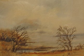 Bild Gemälde - H. Simon - See im Winter