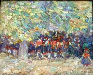 Bild Gemälde - Wilhelm Thielmann - Festzug am Waldrand