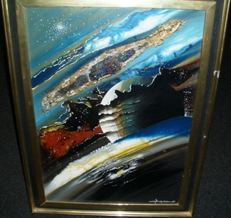Bild Gemälde - unbekannter Künstler - Erupcion de un planeta