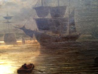 Bild Gemälde - unbekannter Künstler - Schiffe bei Nacht