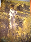 Bild Gemälde - H.R.v. Volkmann - Willingshäuser Schnitter stützt sich auf