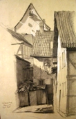 Bild Gemälde - Otto Westphal - Hersfeld Innenstadt 1905