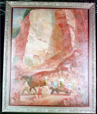 Bild Gemälde Emil Dielmann Im großen Sandsteinbruch