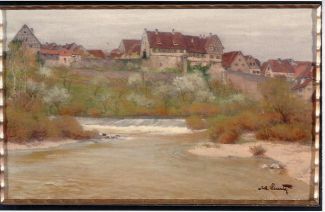 Bild Gemälde - Adolf Luntz - Am Neckar