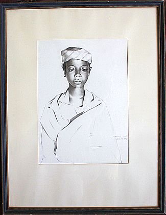 Bild Gemälde - Eduardo Malta - Portrait einer jungen afrikanischen Dame