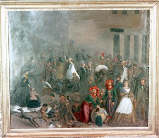 Bild Gemälde Friedrich Meyerheim Marktplatzszene