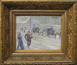 Bild Gemälde - Werner Willgerodt - Kutschen im Winter Arolsen